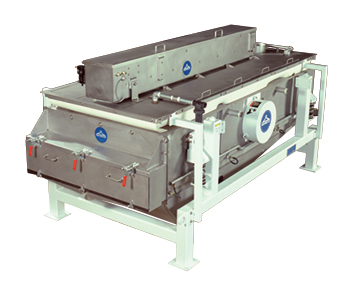 SWECO Round Motion Rectangular Shaker's highly-efficient round motion conveying action is created by a two-bearing vibratory system.